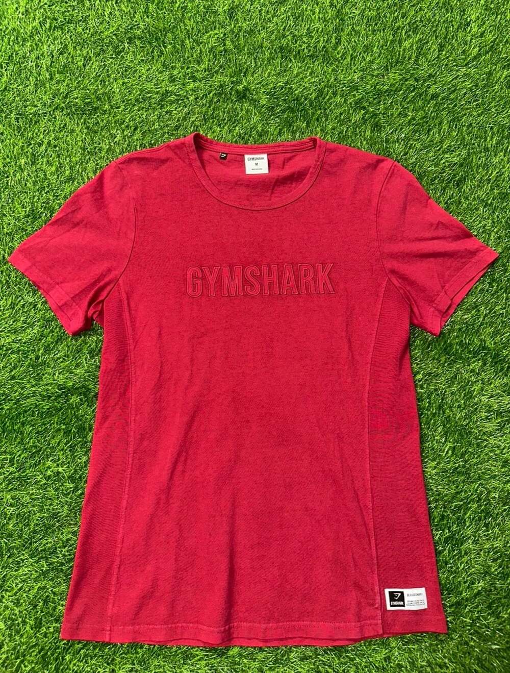 Gymshark T-Shirt Size M Red Logo Short Sleeve